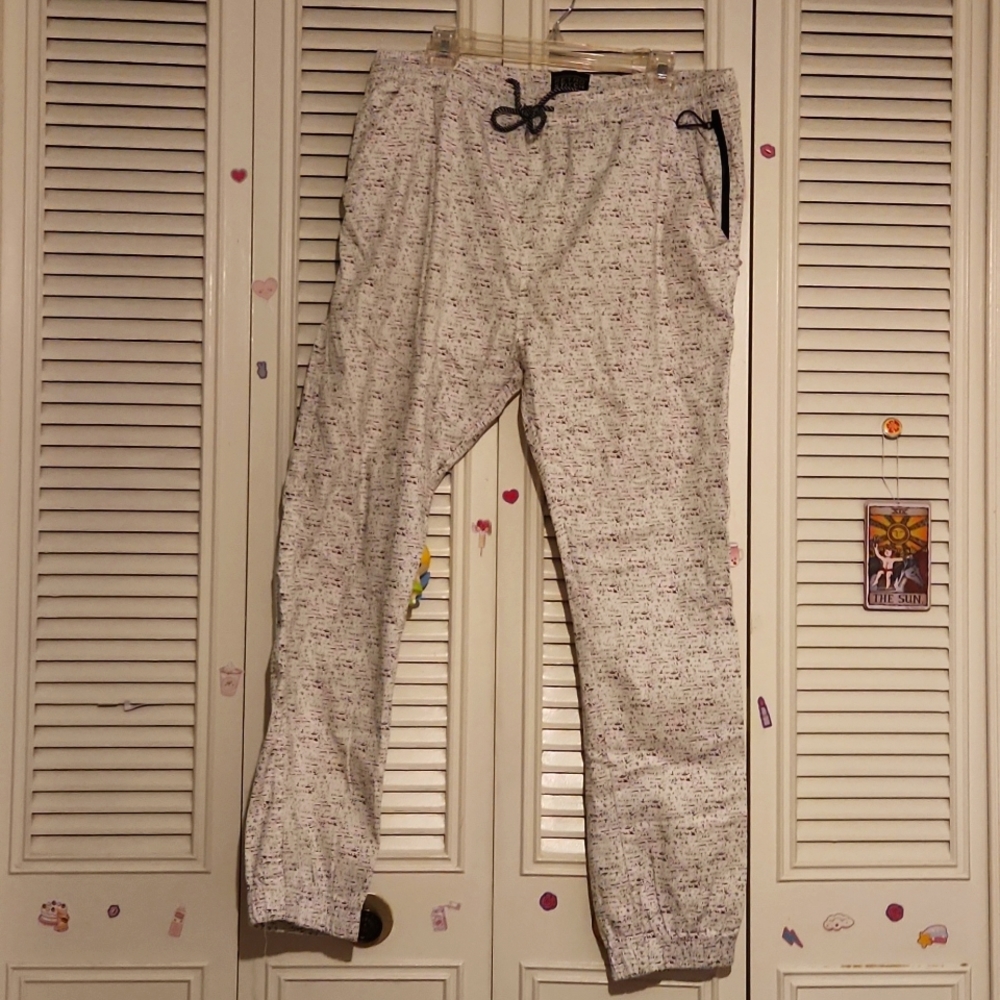 Retro Stitch ✨️ White Marble Joggers